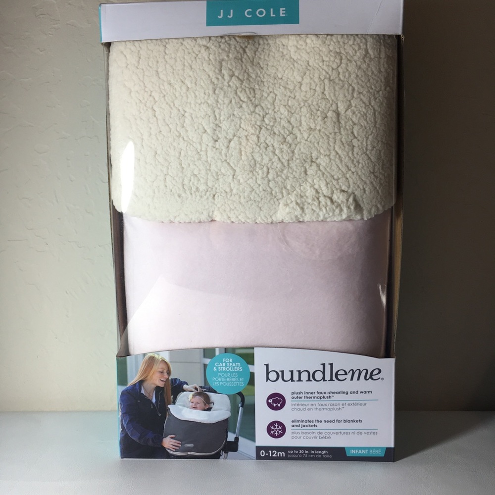 JJ Cole Bundle Me Soft Pink Cover for Car Seats, Strollers or Joggers 0-12 Mo.